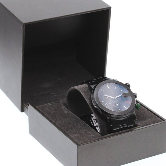 GUCCI G round 101M/YA101331 Small seconds black Dial Quartz Men's Watch_867450 - Picture 1 of 6